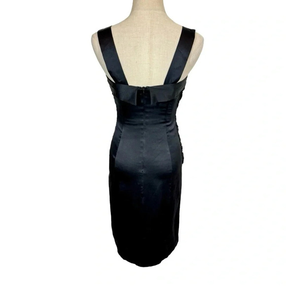 Vintage Betsey Johnson Y2K Silk Ruched Bow Pencil Dress Rockabilly Pin Up - Picture 8 of 10